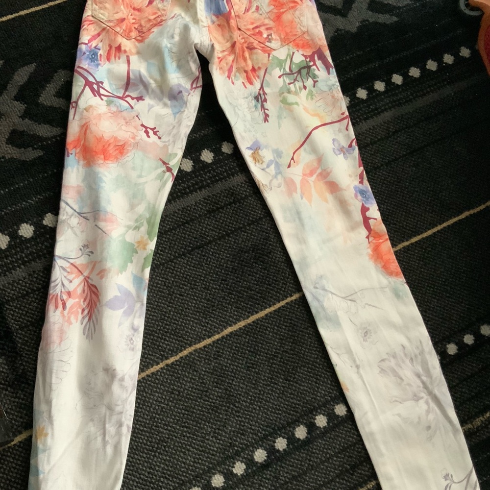 Mother Multicolor Floral Jeans
